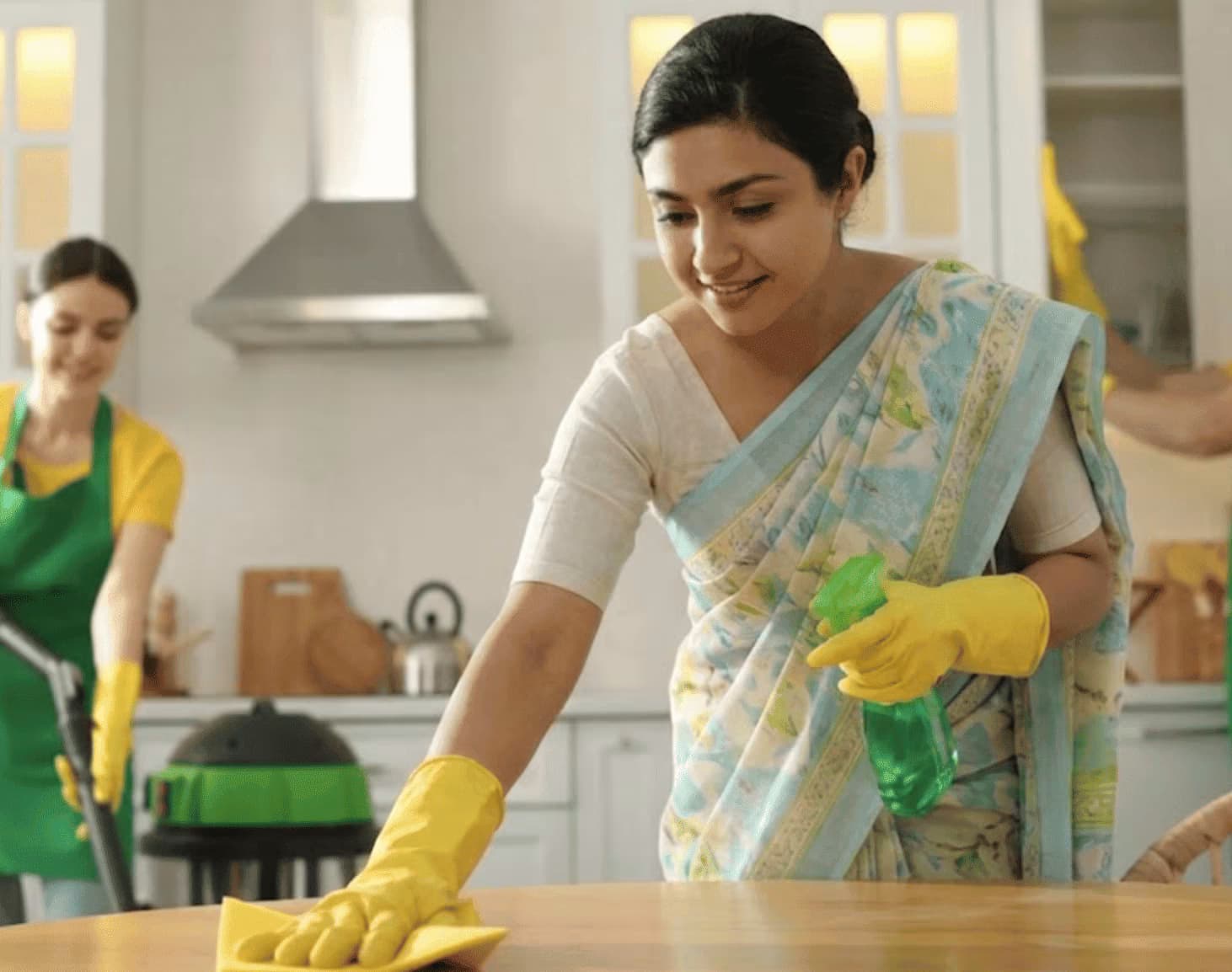 Trusted domestic helper caring for a household