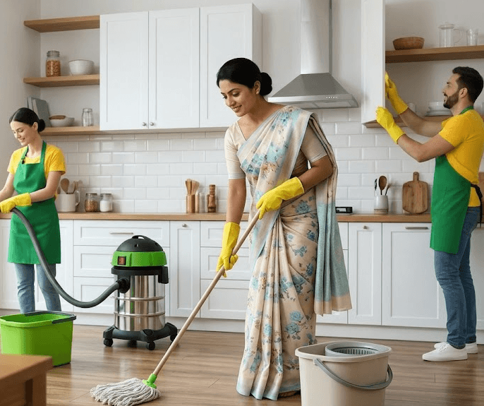 Domestic helper working